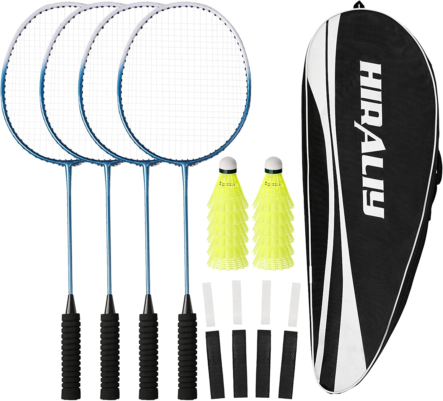 Badminton Rackets Set of 4 for Outdoor Backyard Games, Including 4 Rackets