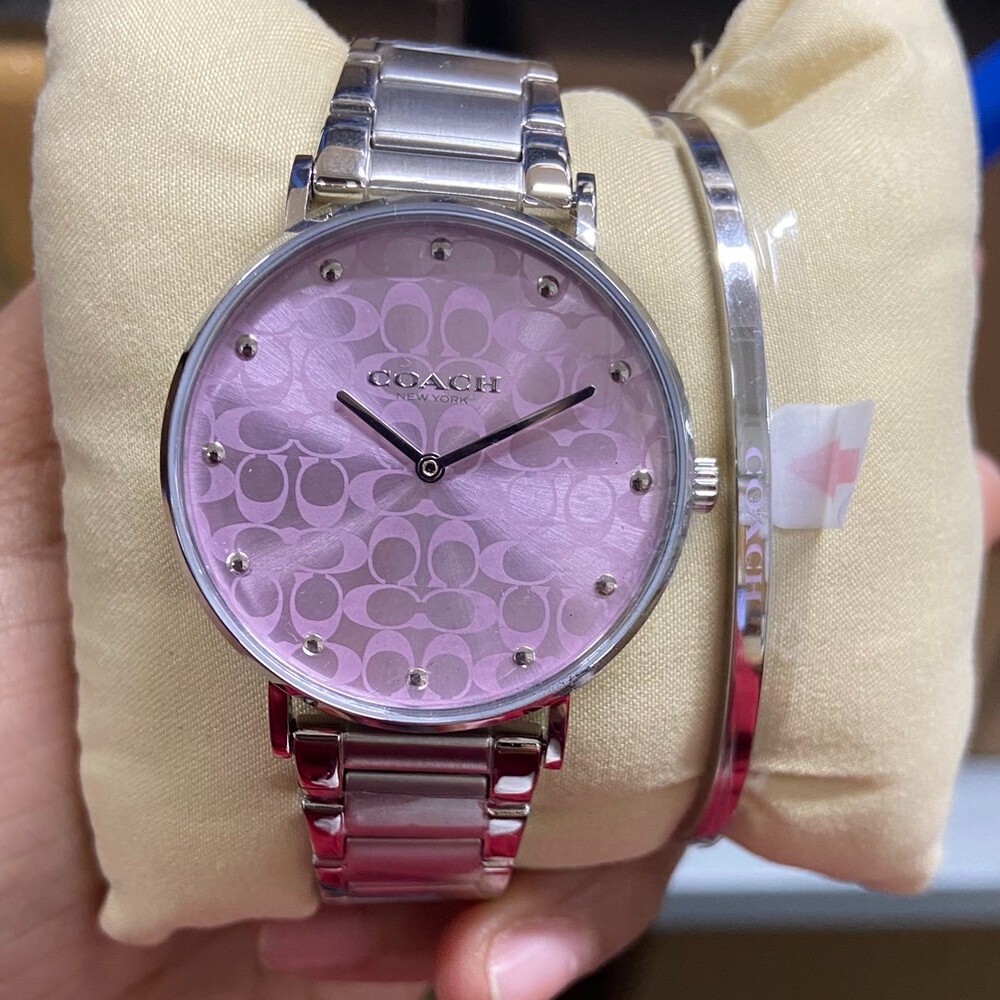 COACH PERRY GIFT SET CO14000093 นาฬิกาข้อมือผู้หญิง สายสแตนเลส สีเงิน หน้าปัด 36 มม.