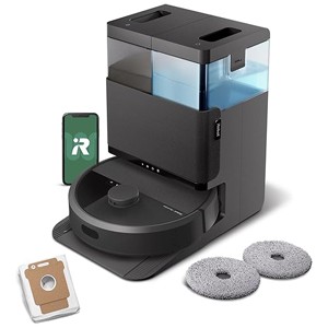 ルンバ(Roomba)Plus 405 Combo ロボット + AutoWash 充電ステーション (ロボット掃除機) iRobot【水拭き/両用/多機能充電ステーション搭載/自動ゴミ収集/モップの自動洗浄・乾燥機能付き/パワーリフト吸引/スマートスクラブ対応/マッピング/アプリ操作/GRAILED購入時12ヶ月保証/G185060】ブラック